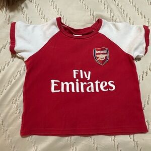 ⚽ Arsenal FC Baby Tee | Fly Emirates | Classic Red & White Soccer Shirt